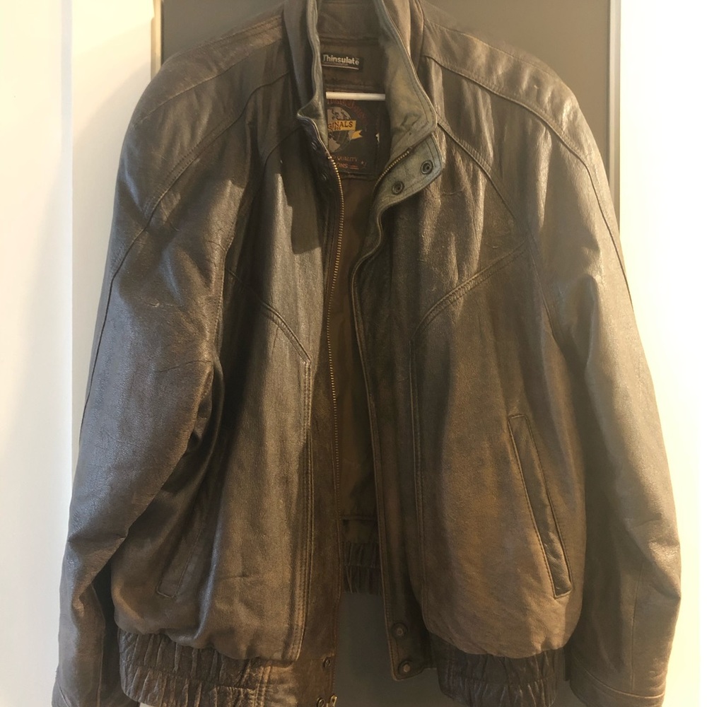 Vintage Leather Bombers Jacket